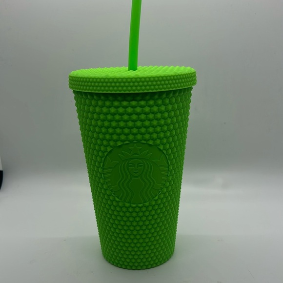 Starbucks 2021 Neon Lime Green Studded Tumbler 16oz Cold cup. Halloween Slime - Picture 1 of 6